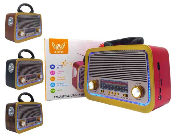 Rádio Retro Portátil Bluetooth Altomex AD-3199 - Image 3