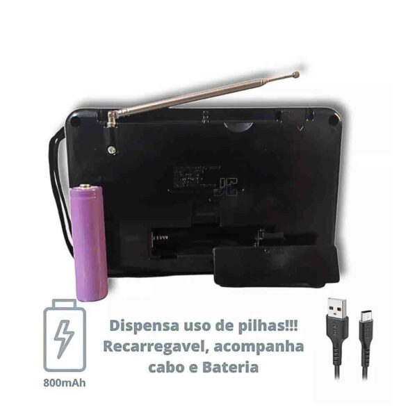 Radio Retrô Portátil Bluetooth com Lanterna Altomex AD-1708 - Image 3